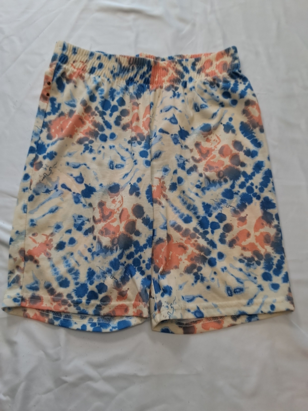 Cat & Jack Tie-Dye Pajama Shorts in Cream, Blue & Orange
